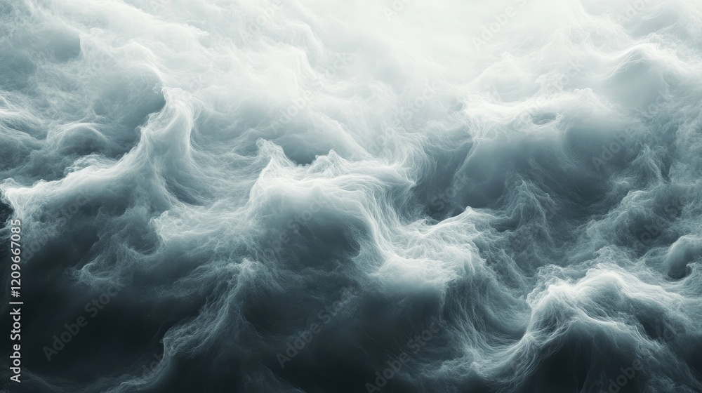 Aufkleber Soft Abstract Gray Cloud Texture with Flowing Waves in a Serene Ethereal Atmosphere for Background Use