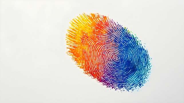 Colorful fingerprint design highlighting individuality and creativity in modern art