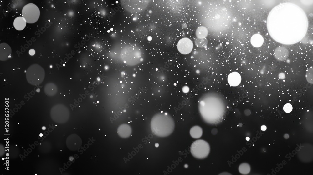 Poster silver and white glittering bokeh lights texture creating a mesmerizing sparkling background for ele