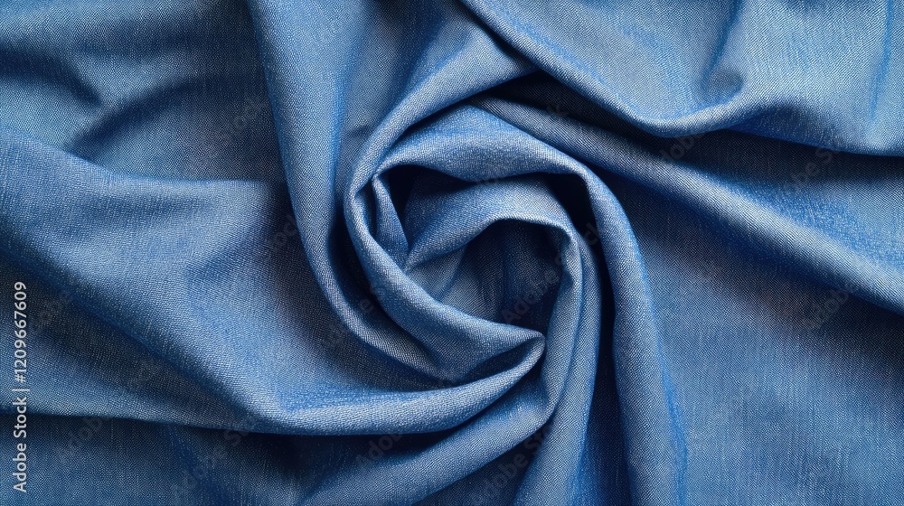 Aufkleber Elegant Blue Fabric Texture with Wrinkles and Soft Waves Ideal for Background Design and Digital Projects