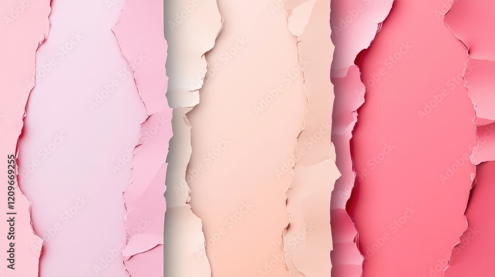Poster soft almond pink color palette with torn paper designs for modern collages and bright backgrounds id