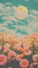 Sunflower field moon outdoors nature