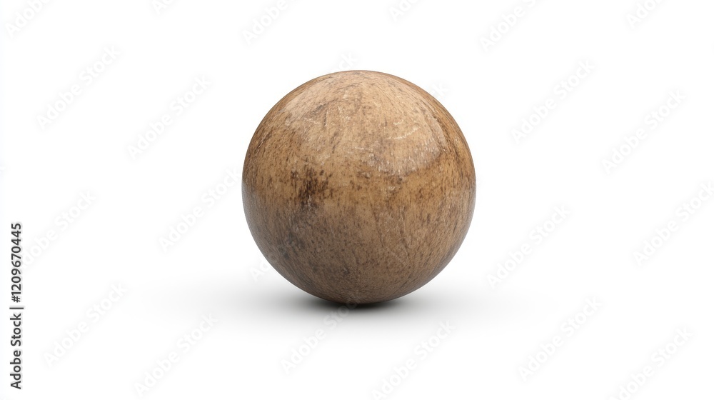 Poster Single walnut with textured shell isolated on a clean white background for food and culinary concepts in advertising and design projects.