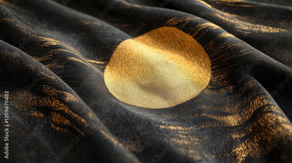 Poster lightweight silk cloth with gold seal creating stunning negative space pattern ideal for design and 