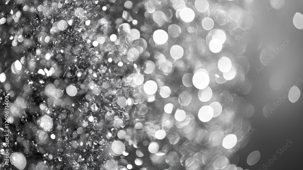 Poster silver and white bokeh lights abstract background for elegant design and festive themes with a defoc