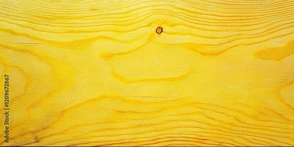 Poster vibrant yellow plywood surface with natural wood grain patterns centered, ideal for text overlay and