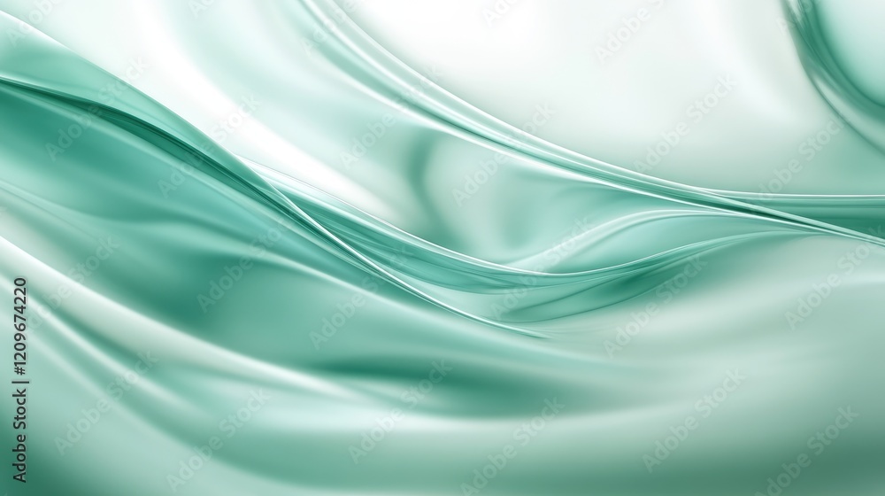Poster elegant aqua green abstract background with blurred waves and smooth textures ideal for creative and
