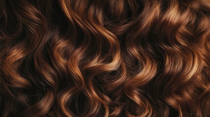 Naklejka premium Closeup of Wavy Brown Hair Texture