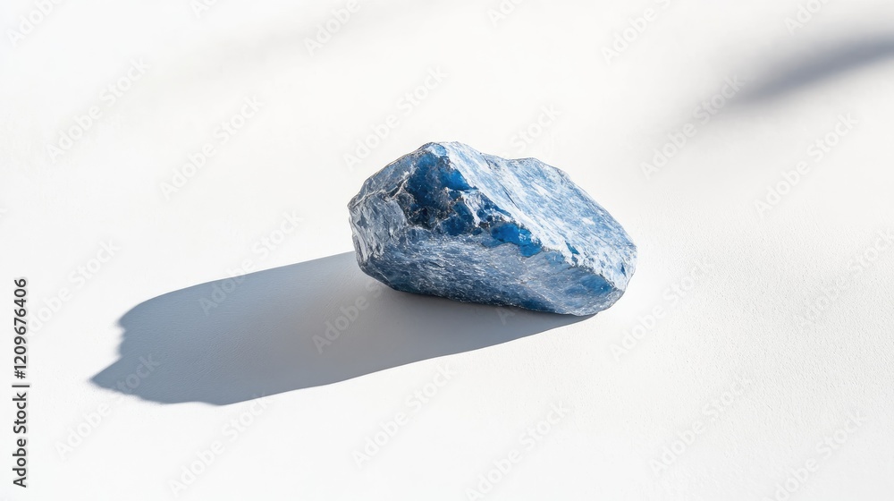 Aufkleber blue gravel flake casting a soft shadow on a clean white background showcasing texture and color con