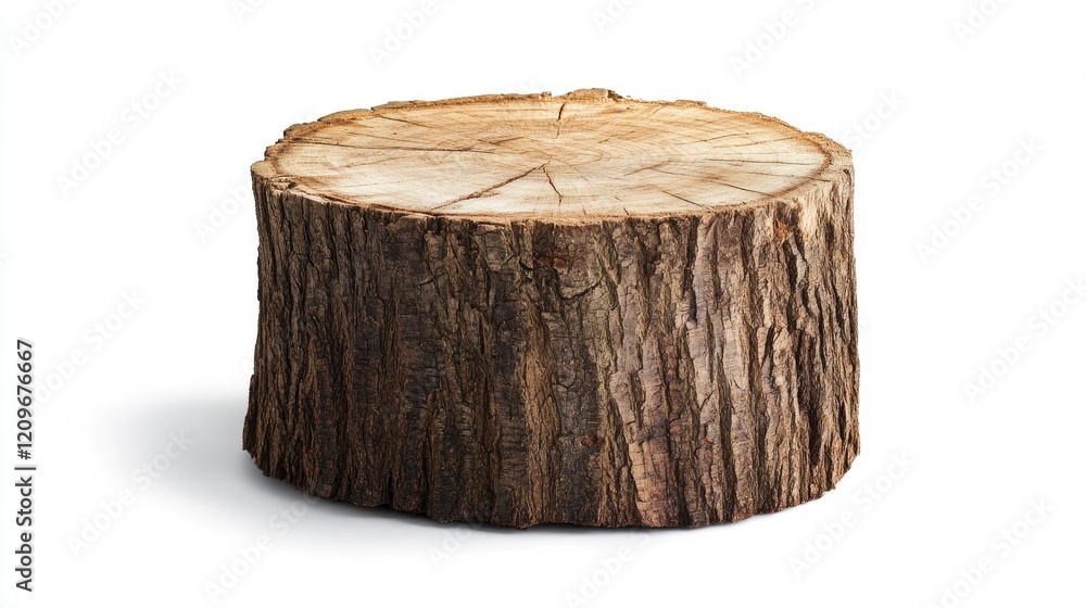 Poster Round Tree Stump Isolated on White Background Perfect for Nature and Rustic Design Themes