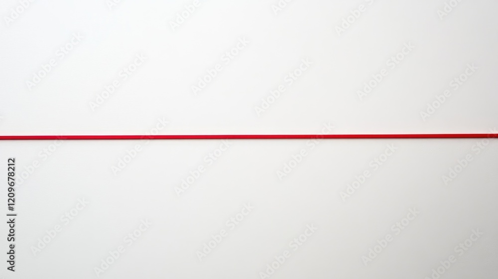 Aufkleber Minimalist white canvas featuring a single red line with ample space for customizable text and artistic expression