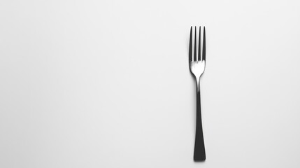 Elegant Silver Fork Isolated on Clean White Background Minimalistic Design Perfect for Culinary or Dining Related Projects