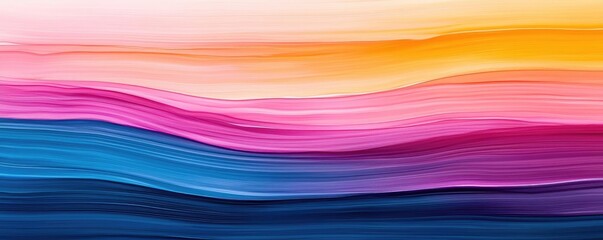 Sunset watercolor concept. Vibrant abstract waves with a gradient of colors showcasing harmony and energy.