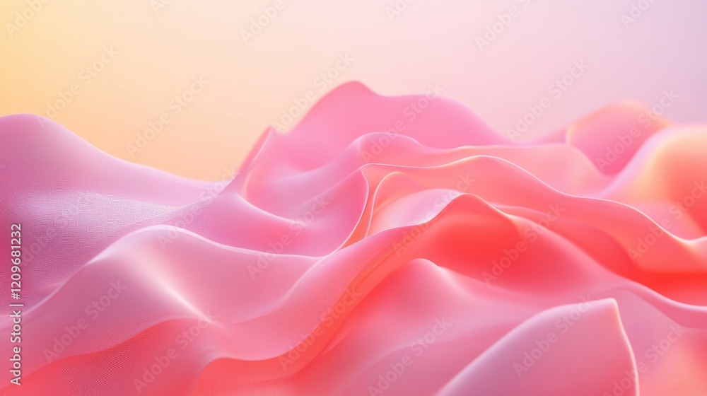 Poster Elegant Flowing Pink Wave on a Soft Abstract Background with Gentle Gradients and Textures