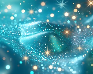 Luxurious Glitter Sparkle Background in an Aqua Theme.