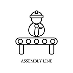 Icon a assembly line, isolated against a clean background.