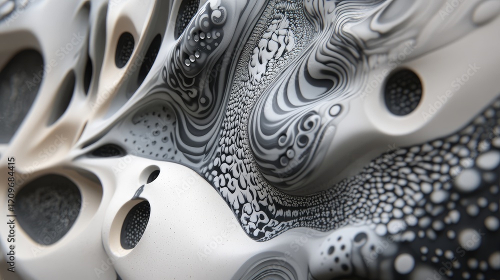 Aufkleber Abstract Gray and Black Polymer Clay Texture with Soft Camouflage Patterns in a Futuristic Design Ð´Ð»Ñ artistic backgrounds