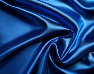Fototapeta premium Dark blue silk satin background. Bright folds on a shiny fabric