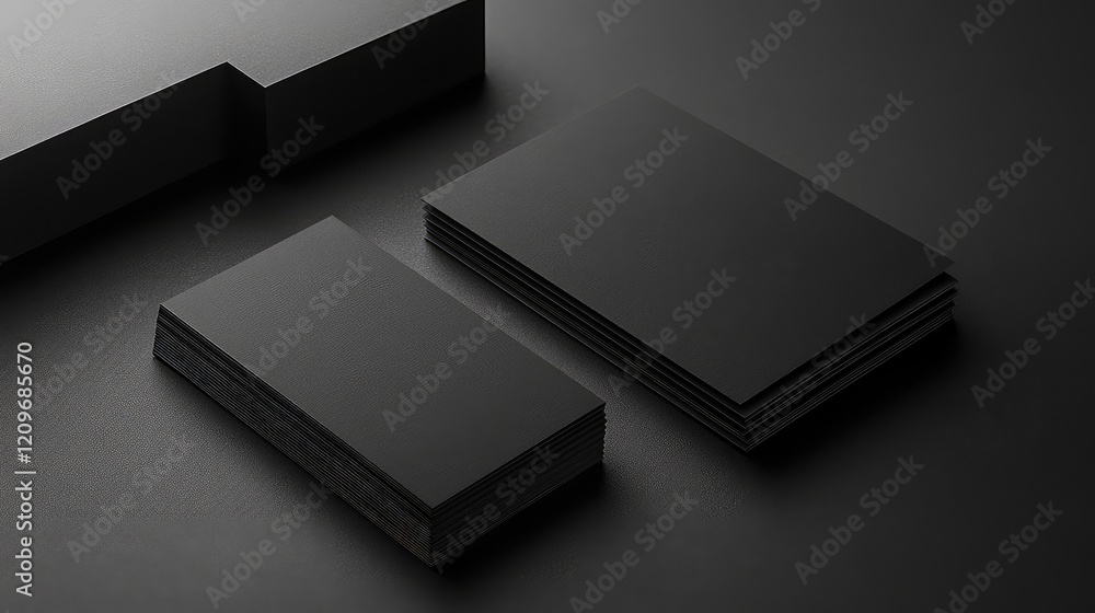 Aufkleber minimalist black business card design on dark textured background for professional networking brandi