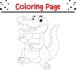 baby Crocodile animals coloring book page.