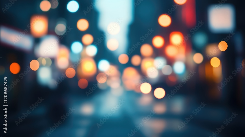 Poster soft blue bokeh lights creating a dreamy background for marketing graphics and promotional material