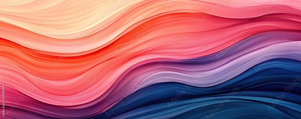 Poster sunset watercolor concept. colorful abstract wave background with flowing gradient design and smooth