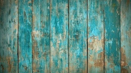 Obraz premium Rustic Teal Wooden Planks Background Texture