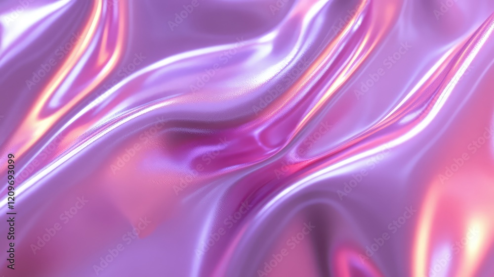 Poster satin-like silky pearlescent white fabric texture with soft pink and lavender highlights flowing smo