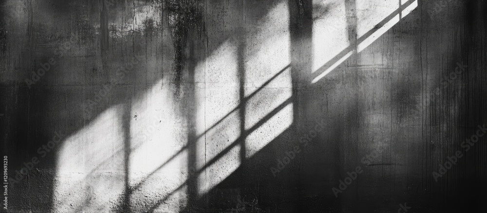 Poster tranquil indoor atmosphere with softly blurred light and shadow patterns created by window reflectio