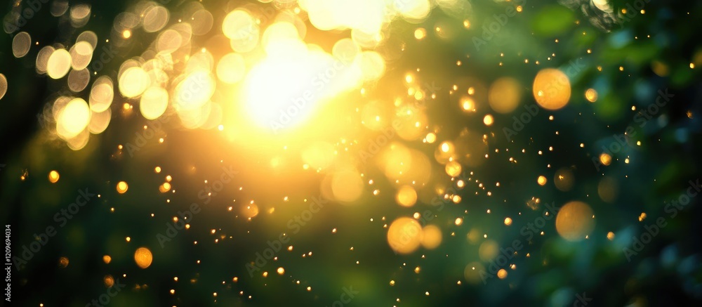 Aufkleber soft ethereal bokeh background with warm light orbs creating a tranquil and dreamy ambiance perfect 