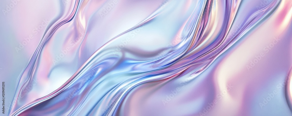 Poster abstract silver metallic texture with smooth gradients and soft light.
