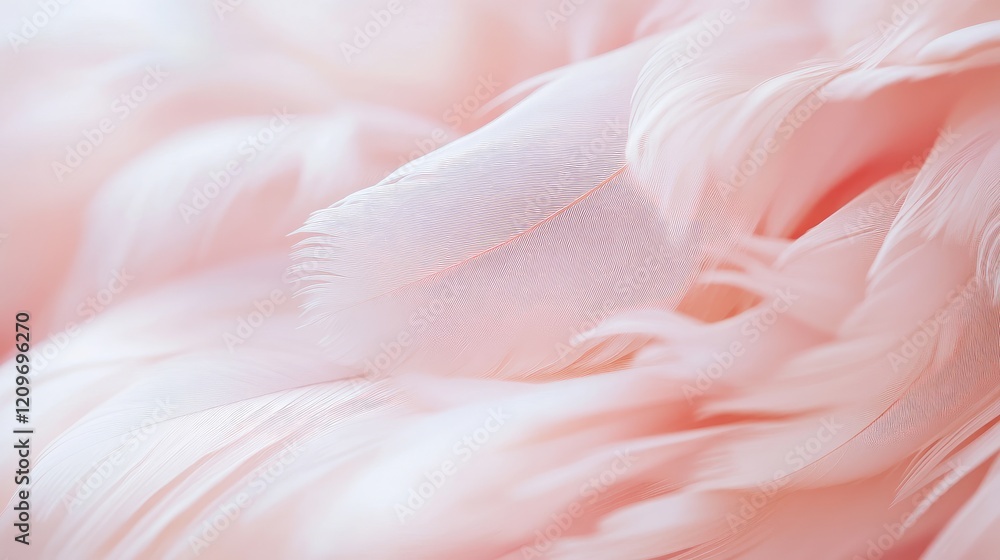 Poster delicate soft pink feathers textured background for elegant design and aesthetic concepts