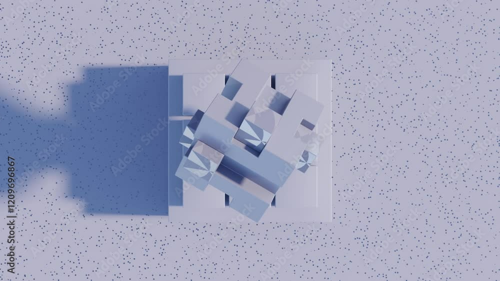 Poster monochrome gray 3d cubes moving in a seamless abstract loop – geometric minimalist background for el