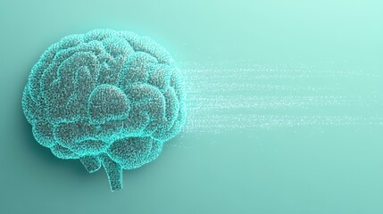 A detailed close-up of a brain showcasing numerous dots, highlighting intricate neural structures and potential connections within the cerebral tissue.