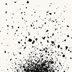 Abstract Black Fragments Exploding Upwards