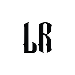 LR monogram logo design letter text name symbol monochrome logotype alphabet character simple logo