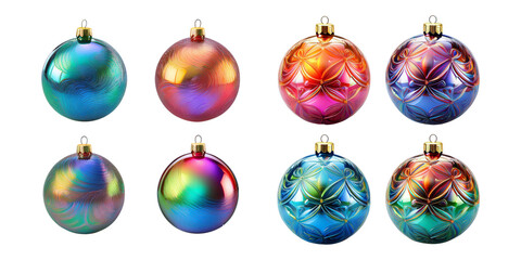 Colorful Decorative Christmas Ornaments in Various Styles and Designs