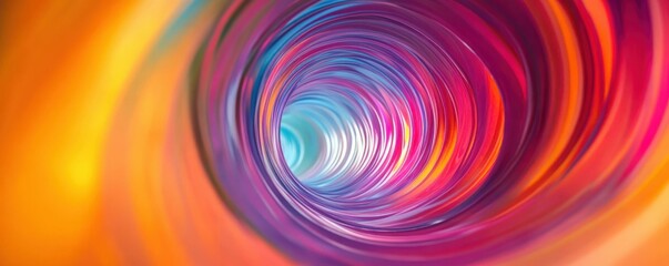 Fototapeta premium Abstract view of a tunnel with a circular perspective and vibrant lighting.