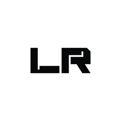 LR monogram logo design letter text name symbol monochrome logotype alphabet character simple logo
