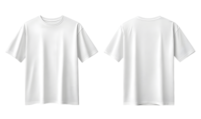 Mock up White t shirt front and back view, Ready for your mock up design transparent template
