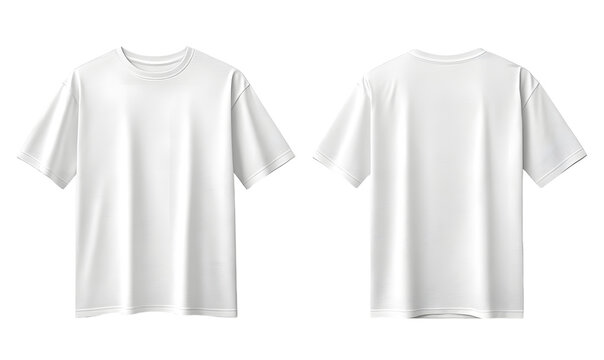 Mock up White t shirt front and back view, Ready for your mock up design transparent template