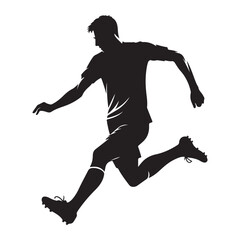 silhouette of a man jumping football shoot.