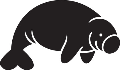 silhouette of a Manatee.