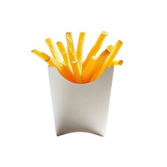 A pile of golden, crispy French fries arranged neatly on a black background. The fries are perfectly cooked with a crunchy texture, ideal for fast food or snack-themed visuals.