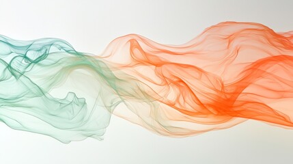 Obraz premium Abstract Flowing Fabrics: Teal and Orange Swirls