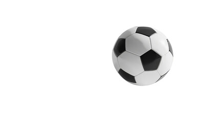 Fototapeta premium A soccer ball placed on a pristine white surface, showcasing its shadow and reflective details