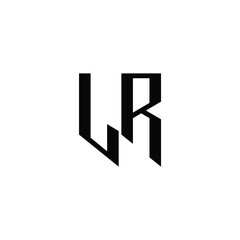 Obraz premium LR monogram logo design letter text name symbol monochrome logotype alphabet character simple logo