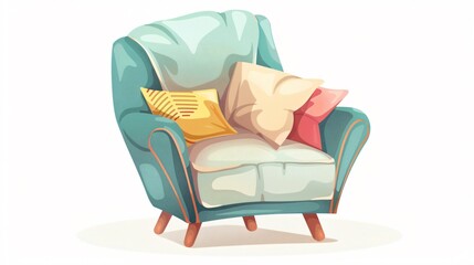 Cozy Armchair with Soft Cushions for Comfortable Home Place