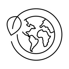 Ecology and Nature Green Icon. Concept of Green Technology, Climate Change, Environmental Sustainability Symbol in Minimal Style. Editable Stroke Vector Illustration Line Icon