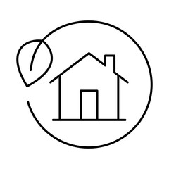 Ecology and Nature Green Icon. Concept of Green Technology, Climate Change, Environmental Sustainability Symbol in Minimal Style. Editable Stroke Vector Illustration Line Icon